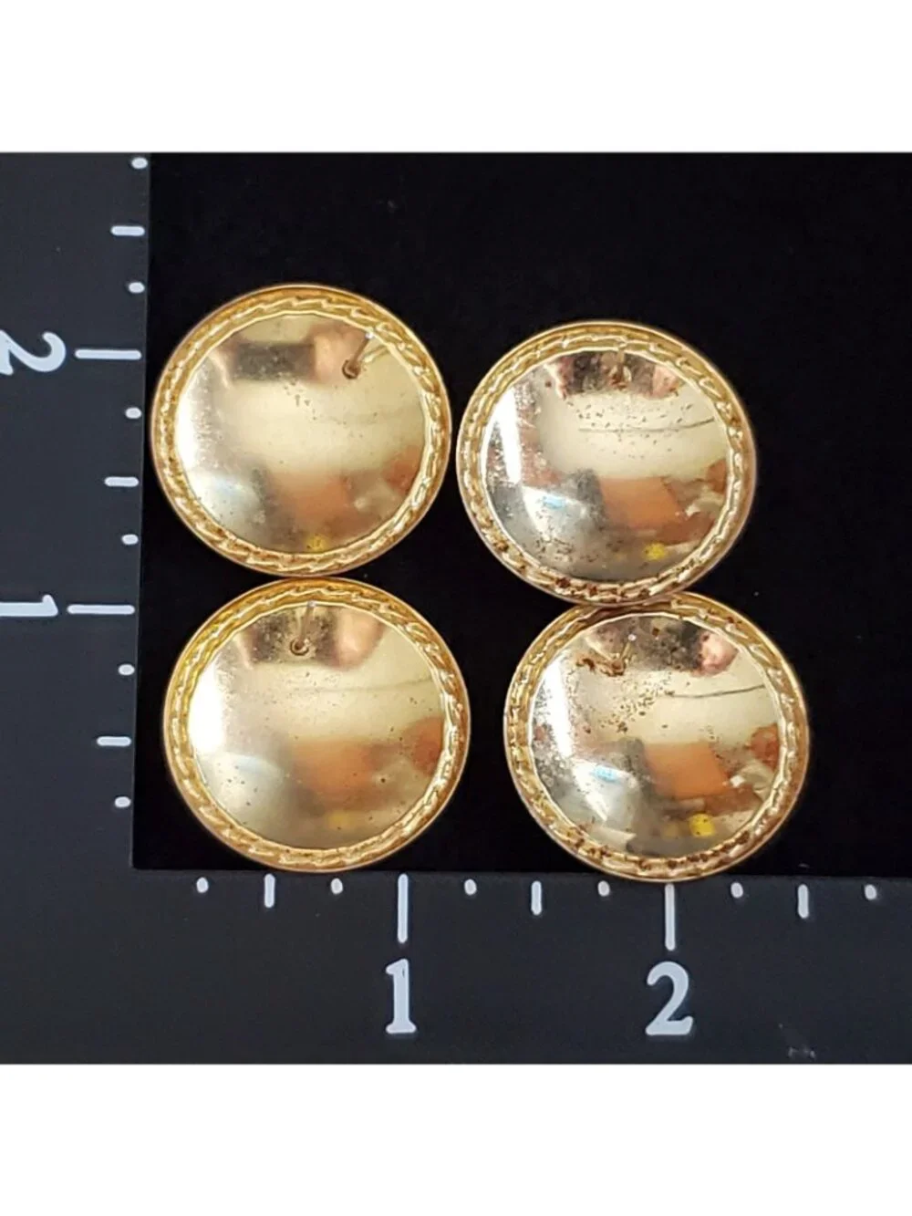 Vintage Enamel Earrings Colorful Swirl Round Pierced 2pr Retro 80s 1 1/8" - Picture 6 of 6